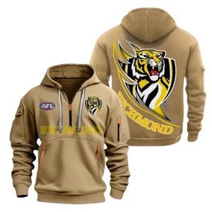 Richmond Fans Gift Hoodie Half Zipper, All Over Print Hoodie Half Zipper For Sport Fan AFL142071225136 - Khaki