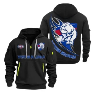 Western Bulldogs Fans Gift Hoodie Half Zipper, All Over Print Hoodie Half Zipper For Sport Fan AFL142071225140 - Black