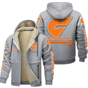 Gws Giants Fans Gift Lamb Fleece Thick Coat, All Over Print Thick Coat For Sport Fan, Custom Name AFL144071725128 - Light gray