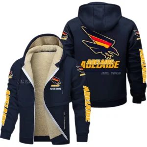 Adelaide Crows Fans Gift Lamb Fleece Thick Coat, All Over Print Thick Coat For Sport Fan, Custom Name AFL144071725133 - Navy blue