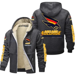 Adelaide Crows Fans Gift Lamb Fleece Thick Coat, All Over Print Thick Coat For Sport Fan, Custom Name AFL144071725133 - Dark gray