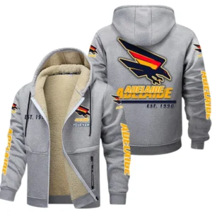 Adelaide Crows Fans Gift Lamb Fleece Thick Coat, All Over Print Thick Coat For Sport Fan, Custom Name AFL144071725133 - Light gray