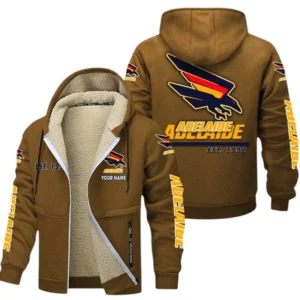 Adelaide Crows Fans Gift Lamb Fleece Thick Coat, All Over Print Thick Coat For Sport Fan, Custom Name AFL144071725133 - Brown