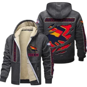 Adelaide Crows Fans Gift Lamb Fleece Thick Coat, All Over Print Thick Coat For Sport Fan, Custom Name AFL145071825137 - Dark gray