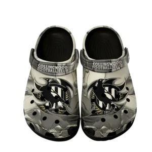 Collingwood Fans Gift Crocs, All Over Print Crocs For Sport Fan AFL146071825123 - Black