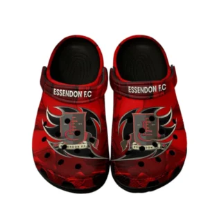 Essendon Fans Gift Crocs, All Over Print Crocs For Sport Fan AFL146071825126 - Black