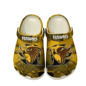 Hawthorn Fans Gift Crocs, All Over Print Crocs For Sport Fan AFL146071825134 - White