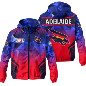 Adelaide Crows Fans Gift Windbreaker Jacket, All Over Print Windbreaker Jacket For Sport Fan, Custom Name AFL147071825123