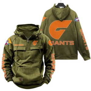 Gws Giants Fans Gift Tactical Quarter Zip Hoodie, All Over Print Hoodie For Sport Fan, Custom Name AFL150071825133 - Army Green