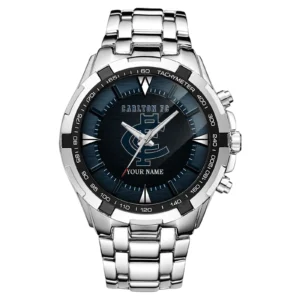Carlton Fans Gift Steel Watches, All Over Print Watches For Sport Fan, Custom Name AFL151071525125 - Silver