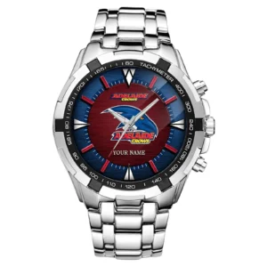 Adelaide Crows Fans Gift Steel Watches, All Over Print Watches For Sport Fan, Custom Name AFL151071525138 - Silver