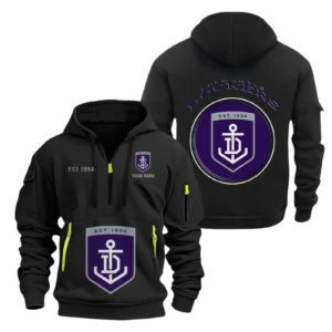 Fremantle Fans Gift Hoodie Half Zipper, All Over Print Hoodie Half Zipper For Sport Fan AFL153071525125 - Black