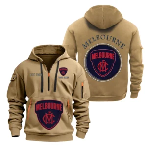 Melbourne Demons Fans Gift Hoodie Half Zipper, All Over Print Hoodie Half Zipper For Sport Fan AFL153071525127 - Khaki