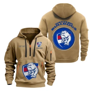 Western Bulldogs Fans Gift Hoodie Half Zipper, All Over Print Hoodie Half Zipper For Sport Fan AFL153071525129 - Khaki