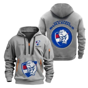 Western Bulldogs Fans Gift Hoodie Half Zipper, All Over Print Hoodie Half Zipper For Sport Fan AFL153071525129 - Grey