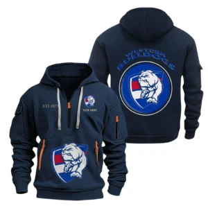 Western Bulldogs Fans Gift Hoodie Half Zipper, All Over Print Hoodie Half Zipper For Sport Fan AFL153071525129 - Navy blue