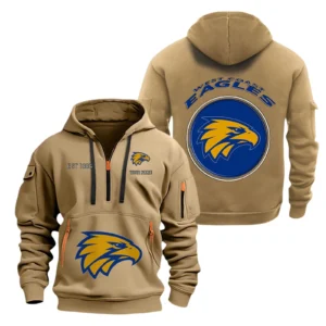 West Coast Eagles Fans Gift Hoodie Half Zipper, All Over Print Hoodie Half Zipper For Sport Fan AFL153071525130 - Khaki