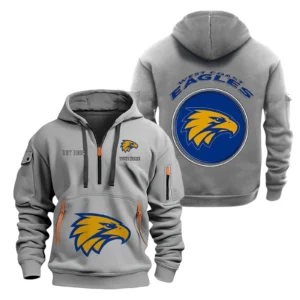West Coast Eagles Fans Gift Hoodie Half Zipper, All Over Print Hoodie Half Zipper For Sport Fan AFL153071525130 - Grey