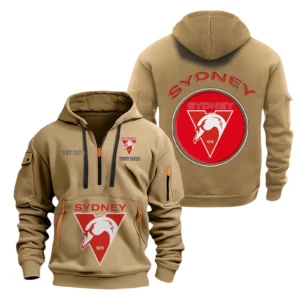 Sydney Swans Fans Gift Hoodie Half Zipper, All Over Print Hoodie Half Zipper For Sport Fan AFL153071525131 - Khaki