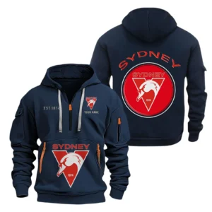Sydney Swans Fans Gift Hoodie Half Zipper, All Over Print Hoodie Half Zipper For Sport Fan AFL153071525131 - Navy blue