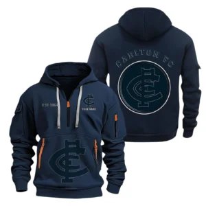 Carlton Fans Gift Hoodie Half Zipper, All Over Print Hoodie Half Zipper For Sport Fan AFL153071525132 - Navy blue