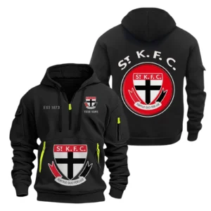 St Kilda Fans Gift Hoodie Half Zipper, All Over Print Hoodie Half Zipper For Sport Fan AFL153071525133 - Black