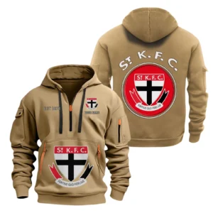 St Kilda Fans Gift Hoodie Half Zipper, All Over Print Hoodie Half Zipper For Sport Fan AFL153071525133 - Khaki
