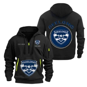 Geelong Cats Fans Gift Hoodie Half Zipper, All Over Print Hoodie Half Zipper For Sport Fan AFL153071525134 - Black