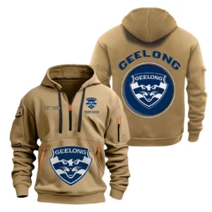 Geelong Cats Fans Gift Hoodie Half Zipper, All Over Print Hoodie Half Zipper For Sport Fan AFL153071525134 - Khaki