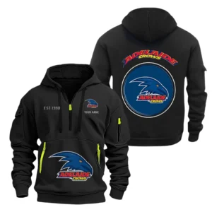 Adelaide Crows Fans Gift Hoodie Half Zipper, All Over Print Hoodie Half Zipper For Sport Fan AFL153071525135 - Black