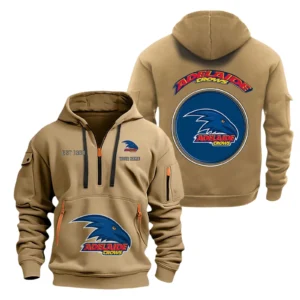 Adelaide Crows Fans Gift Hoodie Half Zipper, All Over Print Hoodie Half Zipper For Sport Fan AFL153071525135 - Khaki