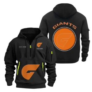 Gws Giants Fans Gift Hoodie Half Zipper, All Over Print Hoodie Half Zipper For Sport Fan AFL153071525136 - Black