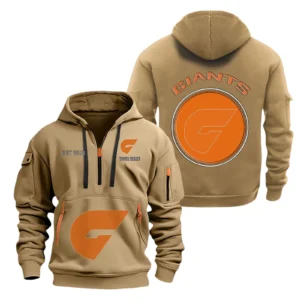 Gws Giants Fans Gift Hoodie Half Zipper, All Over Print Hoodie Half Zipper For Sport Fan AFL153071525136 - Khaki