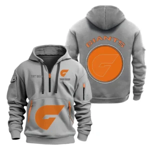 Gws Giants Fans Gift Hoodie Half Zipper, All Over Print Hoodie Half Zipper For Sport Fan AFL153071525136 - Grey