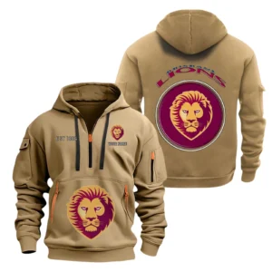 Brisbane Lions Fans Gift Hoodie Half Zipper, All Over Print Hoodie Half Zipper For Sport Fan AFL153071525137 - Khaki