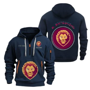 Brisbane Lions Fans Gift Hoodie Half Zipper, All Over Print Hoodie Half Zipper For Sport Fan AFL153071525137 - Navy blue