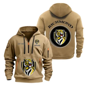 Richmond Fans Gift Hoodie Half Zipper, All Over Print Hoodie Half Zipper For Sport Fan AFL153071525138 - Khaki