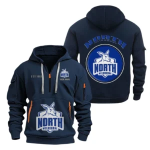 North Melbourne Fans Gift Hoodie Half Zipper, All Over Print Hoodie Half Zipper For Sport Fan AFL153071525139 - Navy blue