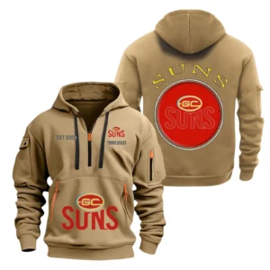 Gold Coast Suns Fans Gift Hoodie Half Zipper, All Over Print Hoodie Half Zipper For Sport Fan AFL153071525140 - Khaki