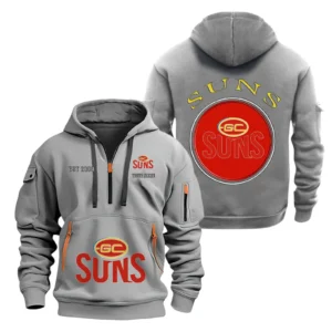Gold Coast Suns Fans Gift Hoodie Half Zipper, All Over Print Hoodie Half Zipper For Sport Fan AFL153071525140 - Grey