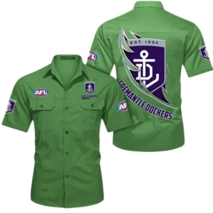 Fremantle Fans Gift Short Sleeved Shirt, All Over Print Shỉt For Sport Fan, Custom Name AFL155071425123 - Fruit Green