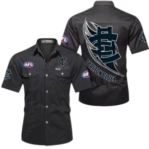 Carlton Fans Gift Short Sleeved Shirt, All Over Print Shỉt For Sport Fan, Custom Name AFL155071425124 - Black