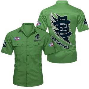 Carlton Fans Gift Short Sleeved Shirt, All Over Print Shỉt For Sport Fan, Custom Name AFL155071425124 - Fruit Green