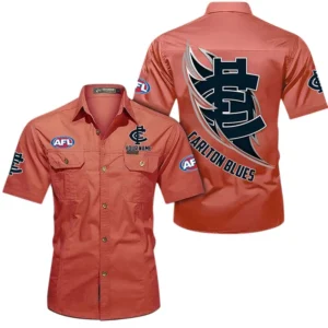 Carlton Fans Gift Short Sleeved Shirt, All Over Print Shỉt For Sport Fan, Custom Name AFL155071425124 - Red