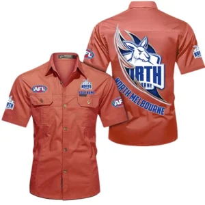 North Melbourne Fans Gift Short Sleeved Shirt, All Over Print Shỉt For Sport Fan, Custom Name AFL155071425125 - Red