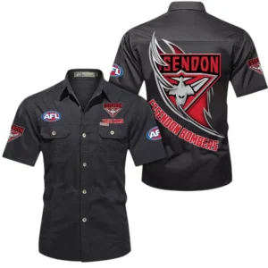 Essendon Fans Gift Short Sleeved Shirt, All Over Print Shỉt For Sport Fan, Custom Name AFL155071425126 - Black
