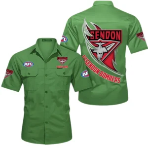 Essendon Fans Gift Short Sleeved Shirt, All Over Print Shỉt For Sport Fan, Custom Name AFL155071425126 - Fruit Green