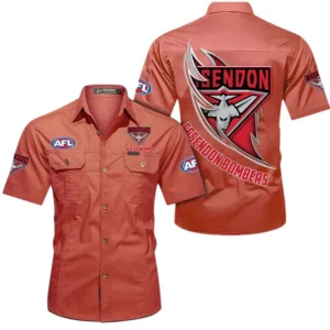 Essendon Fans Gift Short Sleeved Shirt, All Over Print Shỉt For Sport Fan, Custom Name AFL155071425126 - Red