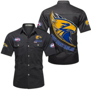 West Coast Eagles Fans Gift Short Sleeved Shirt, All Over Print Shỉt For Sport Fan, Custom Name AFL155071425127 - Black