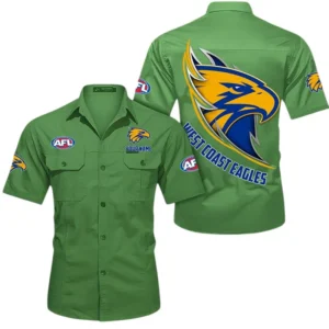 West Coast Eagles Fans Gift Short Sleeved Shirt, All Over Print Shỉt For Sport Fan, Custom Name AFL155071425127 - Fruit Green